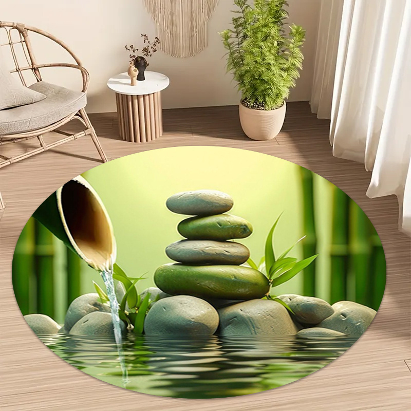 Spa Wellness Yoga - Круглый коврик Zen Bamboo Stone Water